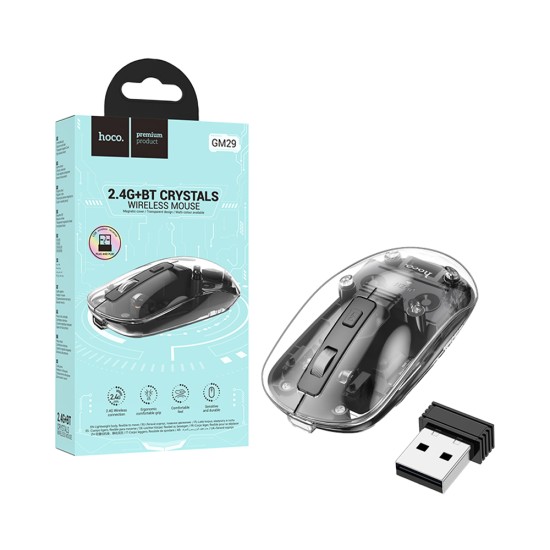 Hoco Wireless Mouse GM29 Crystals 2.4Ghz Dark Night Black